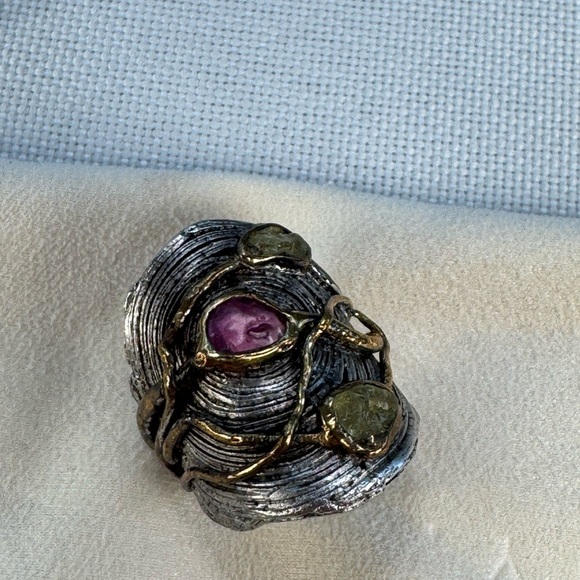 NWT German Kabirski Ardith Ruby And Chrysoberyl Ring - Picture 4 of 7